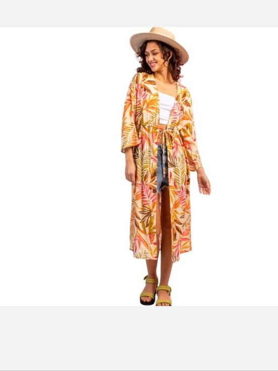 Kari’s Fashion Tops - Floral Print Duster Kimono NWT